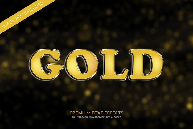 PSD estilo de efectos de texto 3d gold