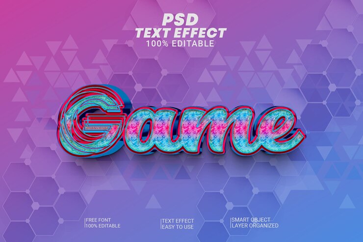 PSD estilo de efectos de texto editables en 3d de juego creativo psd