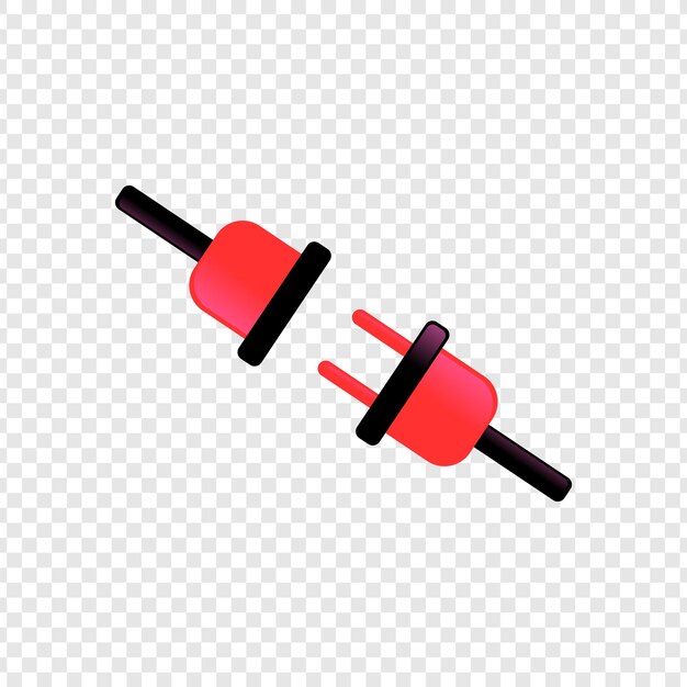 Estilo de emoticon Enchufe eléctrico fondo blanco