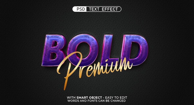 PSD estilo de fuente editable en negrita de texto moderno 3d