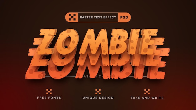 Estilo de fuente de efecto de texto editable para zombis
