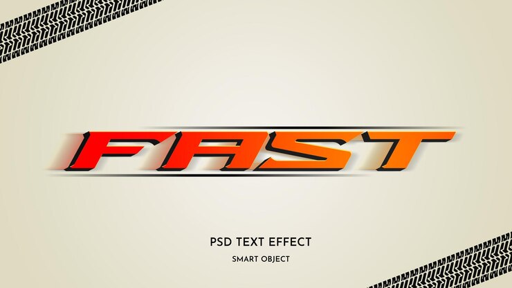 PSD estilo de fuente mínimo de efecto de texto rápido editable