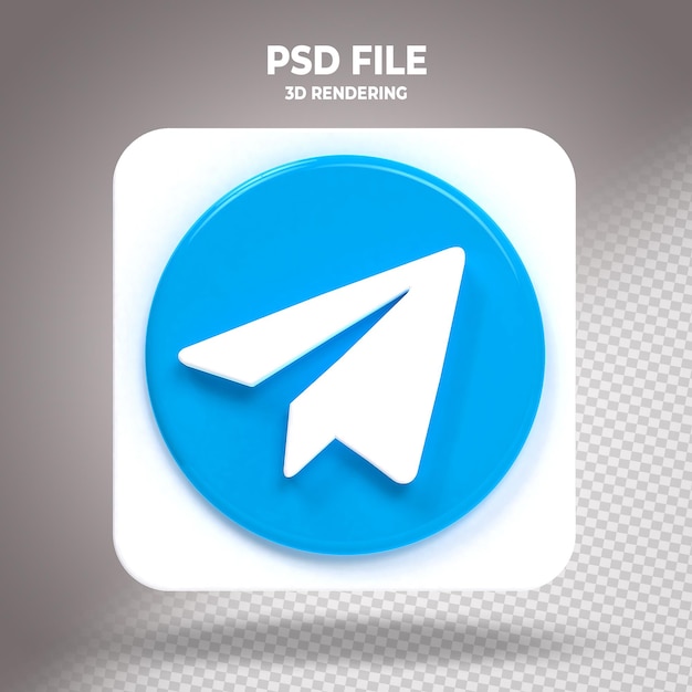 Estilo de icono 3d de telegram