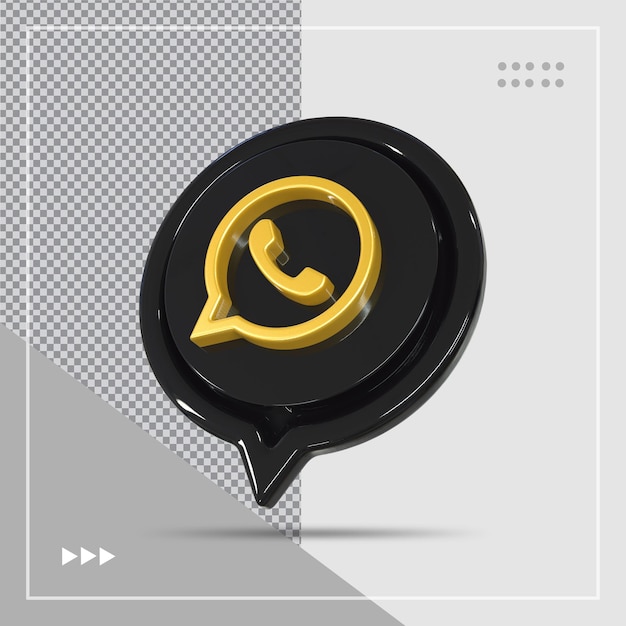 Estilo de icono de WhatsApp Concepto creativo de oro y negro