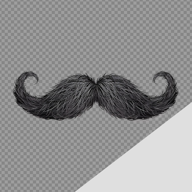 PSD estilo de ilustración de bigote png aislado en fondo transparente