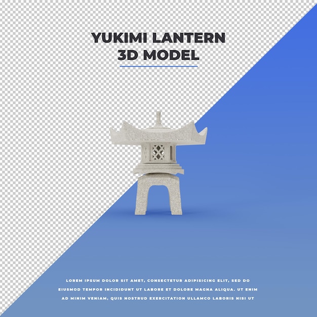 PSD estilo japonés de linterna yukimi 3d