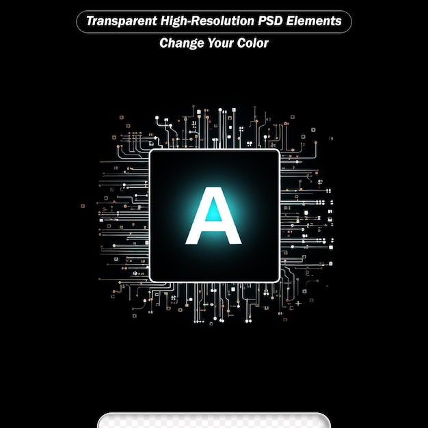 PSD estilo de línea de circuitos de inteligencia artificial