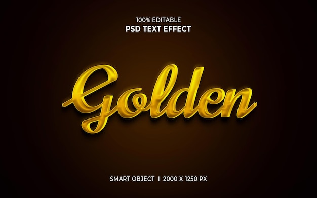 Estilo de lujo de efecto de texto psd editable dorado