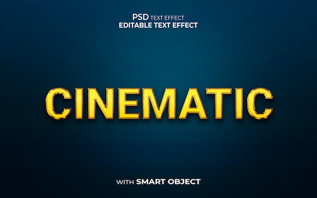 Estilo de maqueta de estilo 3d de efecto de texto editable CINEMÁTICO