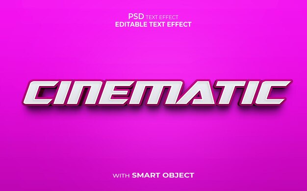 Estilo de maqueta de estilo 3d de efecto de texto editable CINEMÁTICO