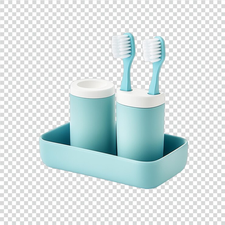 PSD estilo de pasta de dientes y soporte de cepillo para espacios organizados en el baño