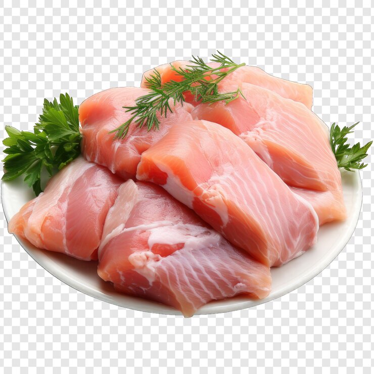 PSD estilo de pecho de pollo aislado png con fondo blanco ia generativa de dibujos animados