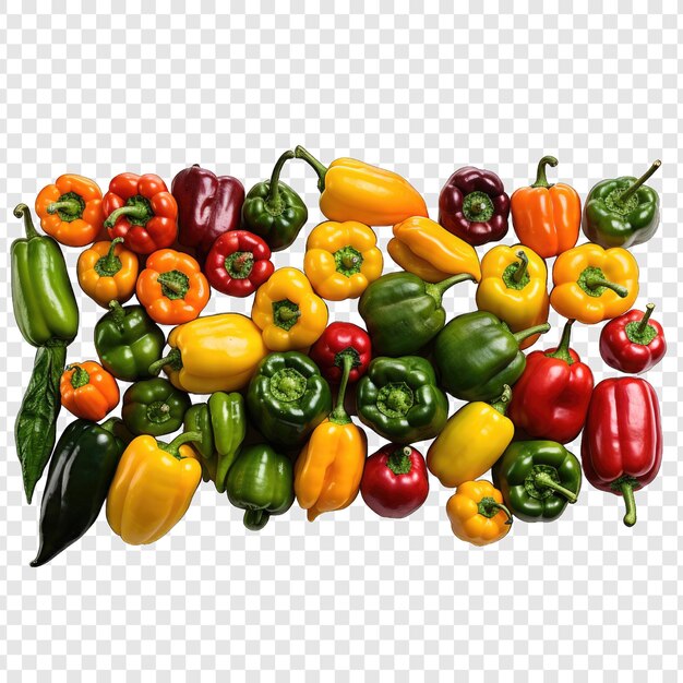 Estilo de pimientos aislados png con fondo blanco IA generativo minimalista
