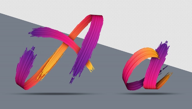 Estilo de pintura de aceite de caligrafía de alfabeto 3d