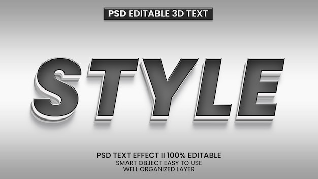 Estilo PSD Efecto de estilo de texto 3D y plantilla