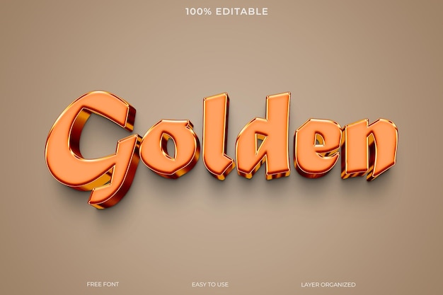 Estilo PSD con efecto de texto dorado