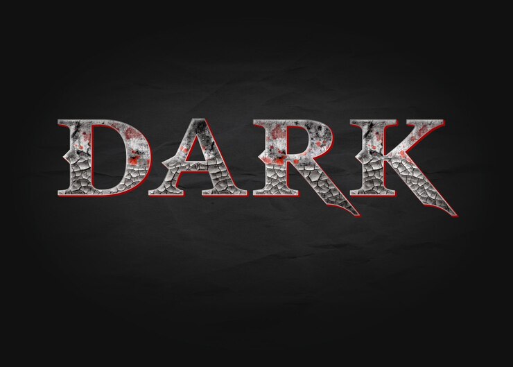 PSD estilo de psd de photoshop de texto oscuro