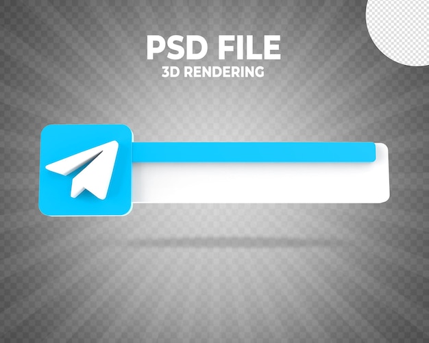 Estilo de render 3d de banner de tercio inferior de Telegram