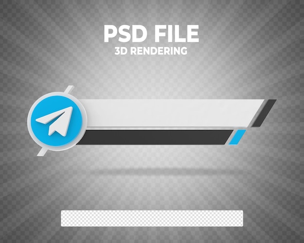 PSD estilo de render 3d de banner de tercio inferior de telegram