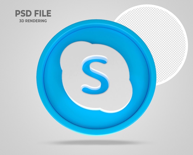 Estilo de renderizado 3D del logotipo de Skype