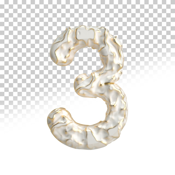 PSD estilo de renderizado 3d de platino número 3