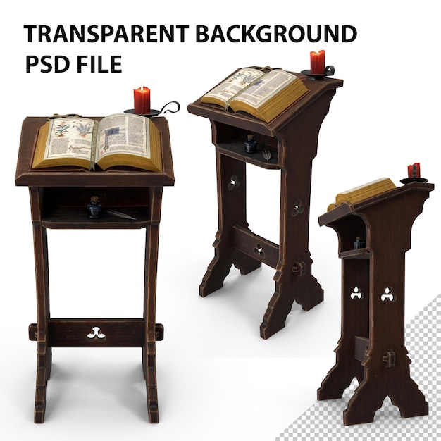 PSD estilo de soporte de libros png