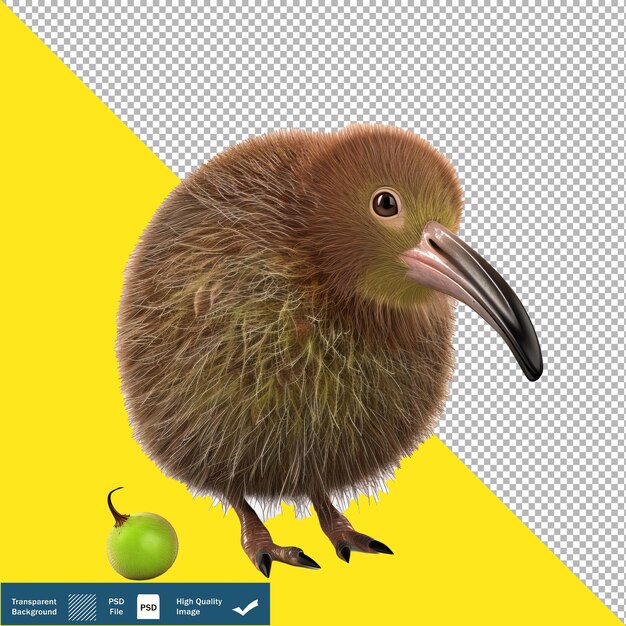 PSD estilo de tarjeta kiwi fotorrealista con fondo blanco fondo transparente png psd