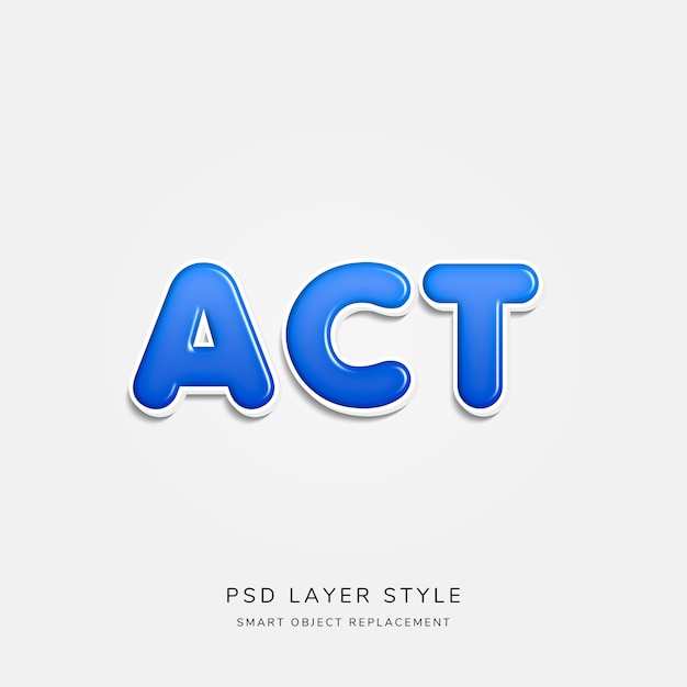 PSD estilo de texto azul 3d