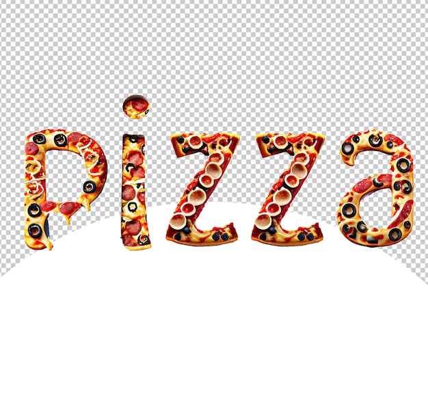 PSD estilo de texto de la pizza