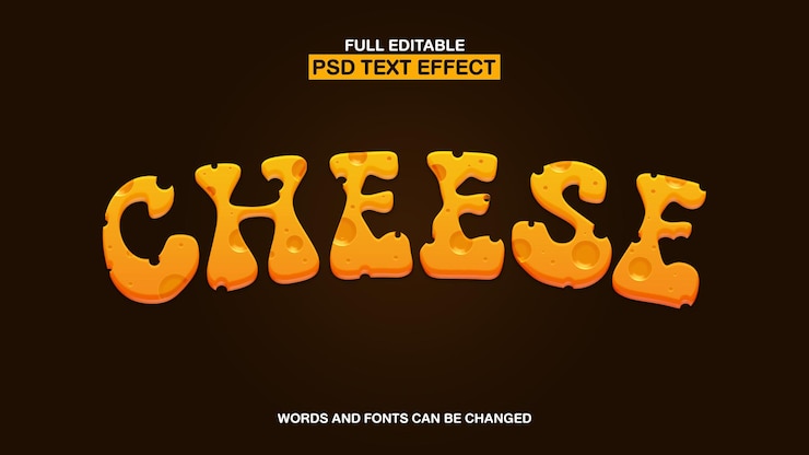 PSD estilo de texto psd de queso texto psd editable