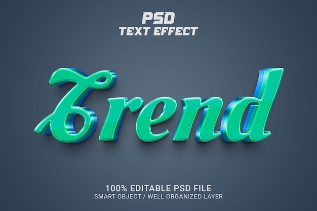 Estilo de texto psd de tendencia 3d