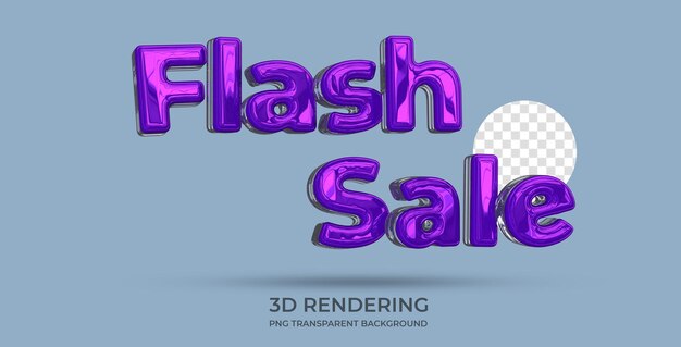 Estilo de texto de venta flash Representación 3d fondo transparente 1
