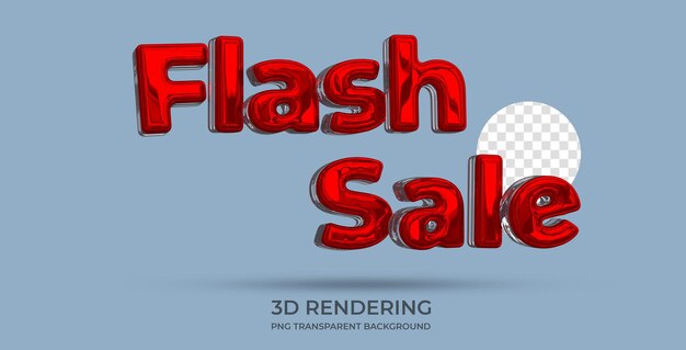 Estilo de texto de venta flash Representación 3d fondo transparente 1