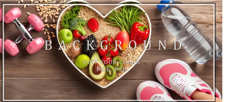 PSD estilo de vida saludable básicos frutas verduras agua y ejercicio