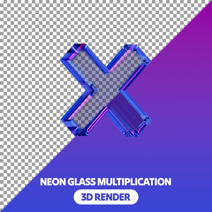 PSD estilo de vidrio de neón aislado 3d representa signos numéricos fuentes en fondo transparente psd