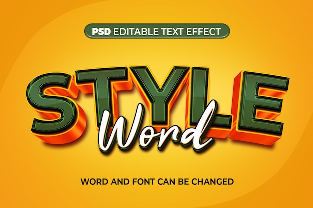 PSD estilo word texto efeito 3d