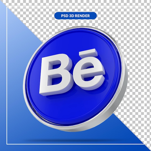 Estilos 3d de mídia social do logotipo do Behance