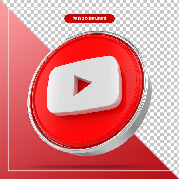 Estilos 3d de mídia social do logotipo do Youtube