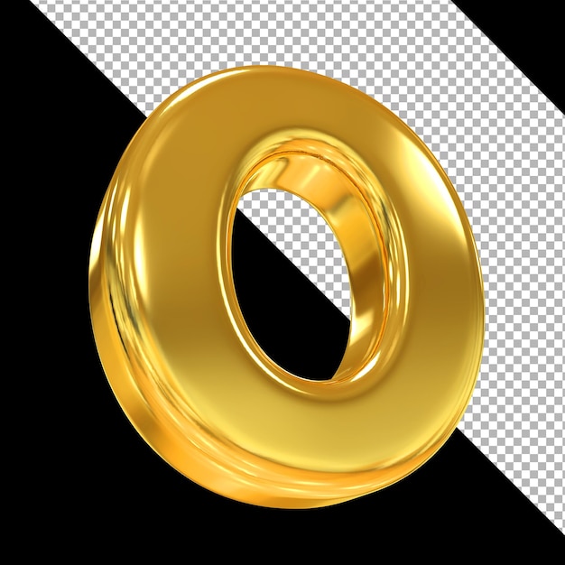 PSD estilos 3d de ouro número 0