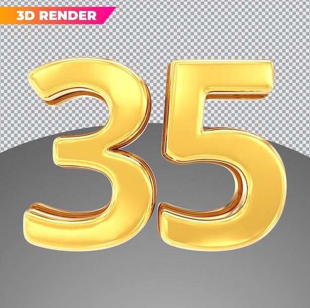 Estilos 3d de ouro número 35