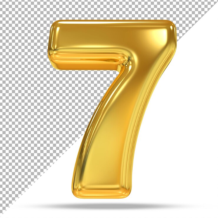 PSD estilos 3d de lujo de oro número 7