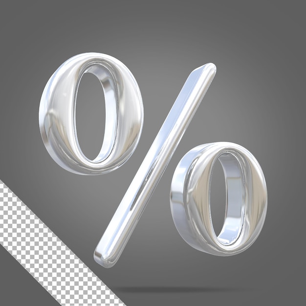 Estilos 3d de porcentaje de plata