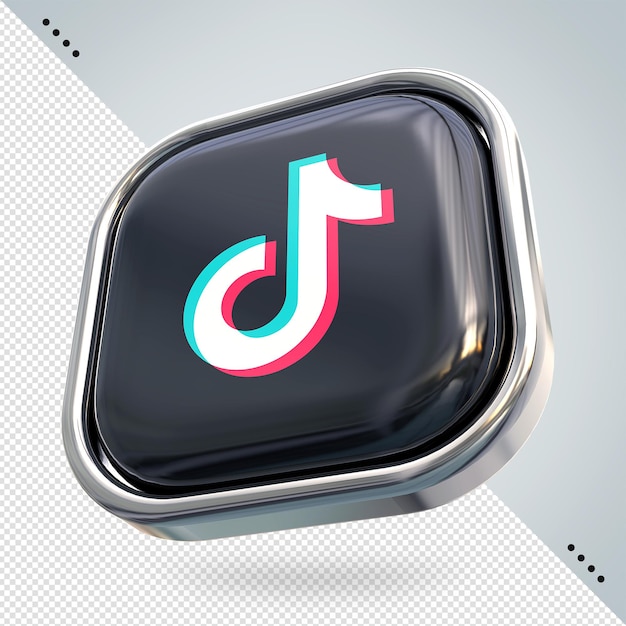 PSD estilos de renderização 3d de mídia social do logotipo tiktok