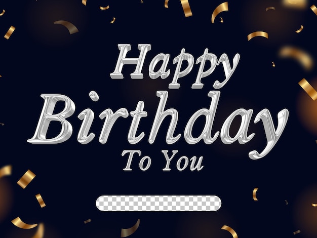 Estilos de renderização 3D de texto de feliz aniversário