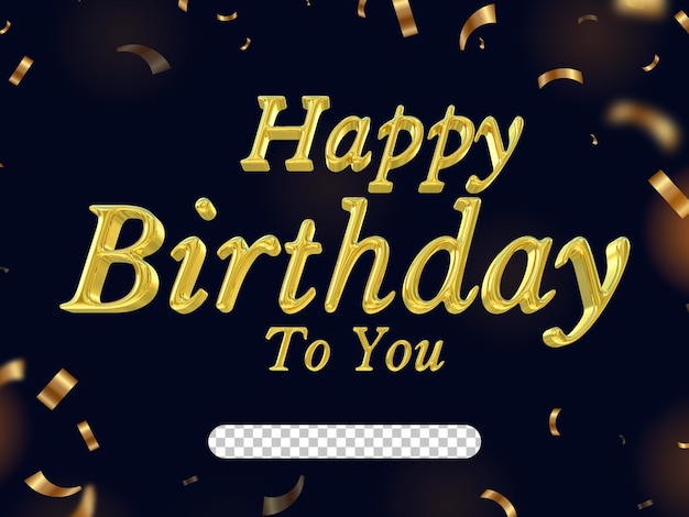 PSD estilos de renderização 3d de texto de feliz aniversário