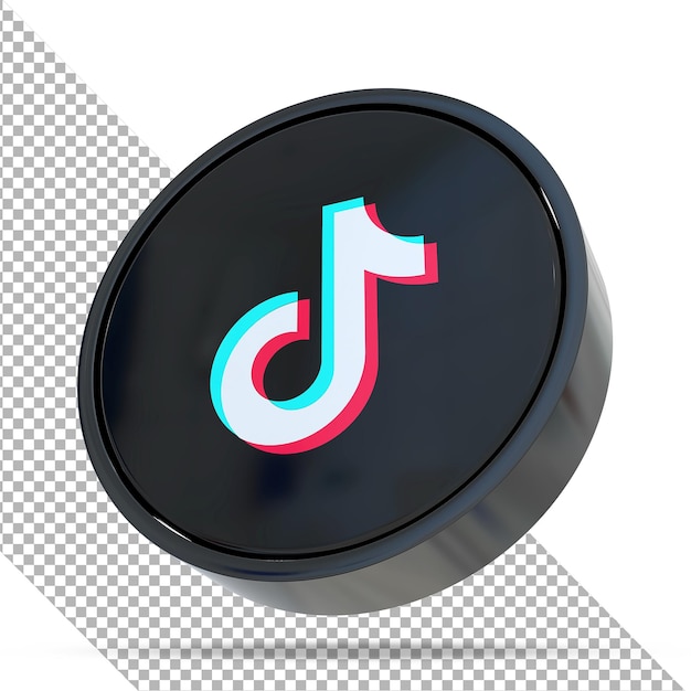 Estilos pretos 3d de mídia social do logotipo Tiktok