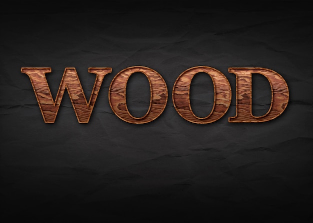 Estilos de texto de Photoshop con efecto de madera