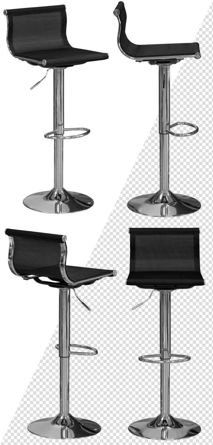 Estol de bar Elemento interior aislado del fondo desde diferentes ángulos