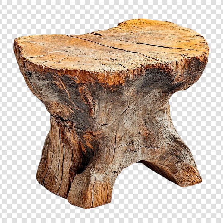PSD estol de tronco de árbol rústico diseño único de la mesa artesanía de la naturaleza