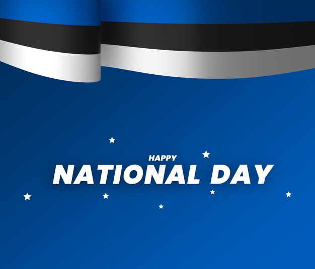 PSD estônia elemento de design da bandeira dia da independência nacional bandeira fita psd